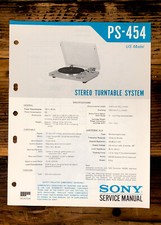 Sony PS-454 Record Player / Turntable Service Manual Original