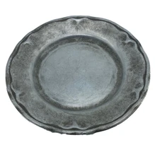 Vtg Bon Chef Pewter Aluminum  Metal 8" Plate Augusta N.J. salad dessert