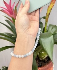 Blue Aquamarine Crystal Beaded Phone Wrist Strap, Blue Wrist Strap