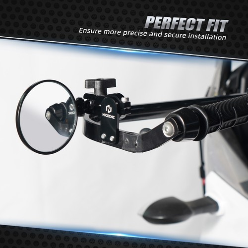 NICECNC Universal 180° Adjustable Rotatable Round Quick Flip Mirrors Kits - Foto 7 di 12