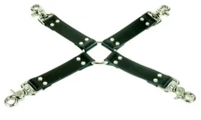 BDSM Hog Tie  13"  4 way  Pin Connector Real Cowhide Cuff With Swivel Snap Clips