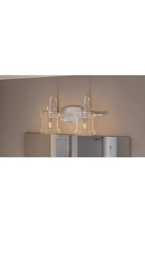 Quoizel DNY8602 Nickel Danbury 2-Light 16"W Bathroom Vanity Light - Picture 2 of 8