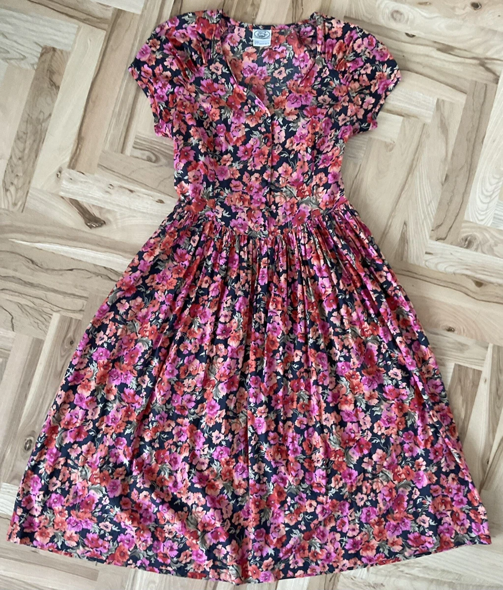 England Fl Midi Dress Pink