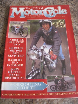 THE CLASSIC MOTOR CYCLE AUG 1989 BSA SUPERSTAR BICYCLE BUILT FOR TWO BANBURY RUN
