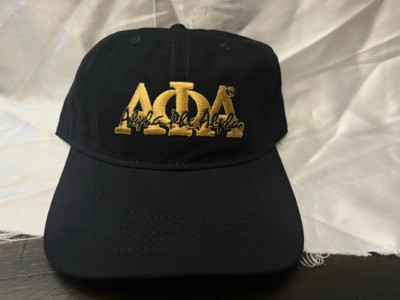 Alpha Phi Alpha Black Dad Hat w/ Signature Embroidered Heat Press Logo NEW