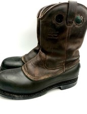 Georgia G5655 Men  s 13 Muddog Steel Toe Wellington Leather Pull On Work Boots