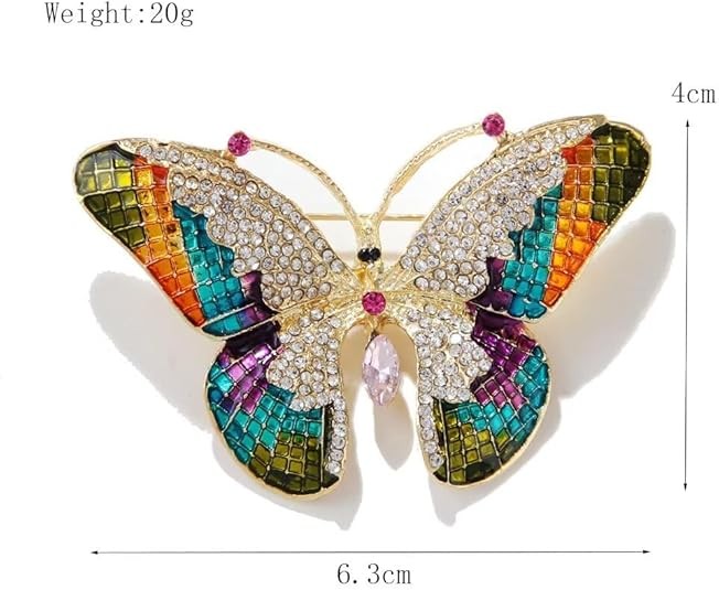 Fashion Luxury Colorful Rhinestone Butterfly Brooches For Women Insect ...