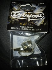 Dunlop 33P018 Nickel Silver .018mm Finger/Thumbpicks 5-Pack Brand New Banjo 