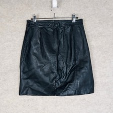 Vintage 80s Wilsons Leather Mini Skirt Tag Sz 12 Punk Model Off Duty
