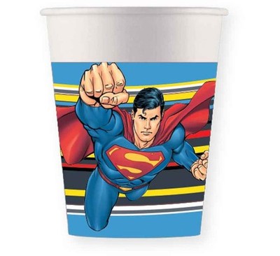 Superman Krypton Pappbecher 200 ml 8 Stück.