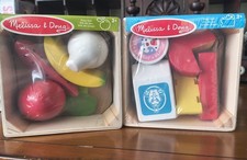 Melissa Doug Solid Wood Play Sets Of Produce Fruits Veggies Dairy. Nice