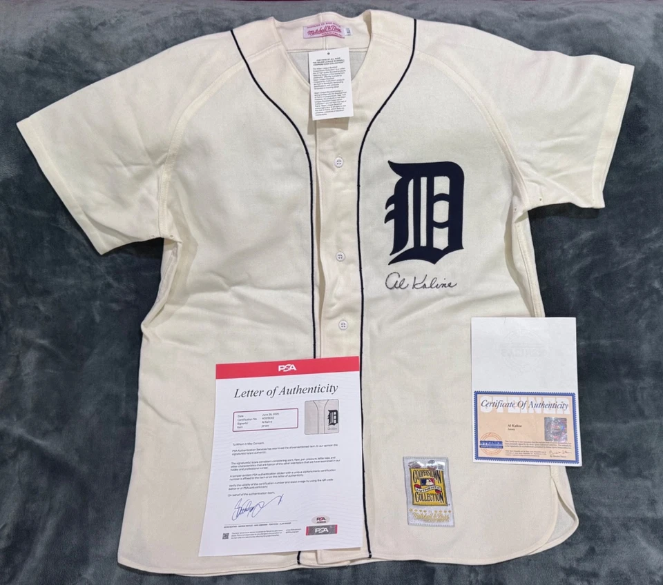 Al Kaline Signed Mitchell & Ness M&N Detroit Tigers Autographed Jersey Auto PSA - Image 2 of 4