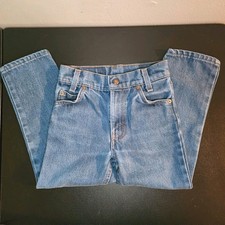 Vintage Levis Jeans Blue Denim Orange Tab 1980s Kids / Boys Size 6 Juvenile Reg