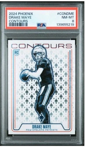 2024 Panini Phoenix Drake Maye Rookie (RC) Contours #CON-DME PSA 8 NE Patriots