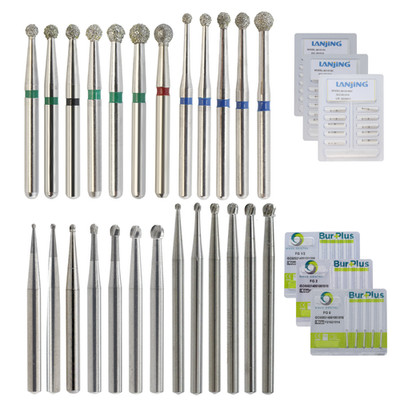 Dental Burs Round Carbide Surgical Diamonds Bur Long Round Ball FG High Speed
