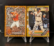 2019 Bowman Draft Gold /50 Tyler Fitzgerald #BD-152 Auto, Orange Foil 