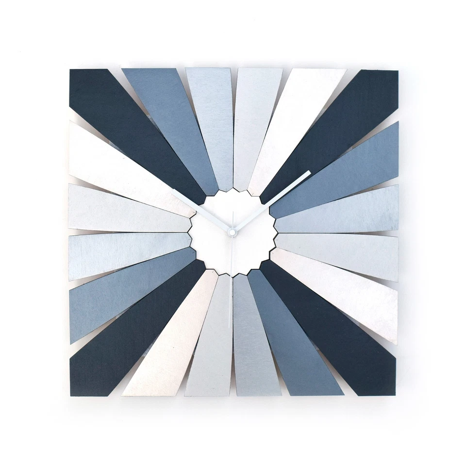 Silver gradient rectangular wall clock  made of plywood - TimeBlend Silver - Image 2 of 4