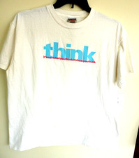 VINTAGE 80's or 90's APPLE COMPUTER SHIRT*White*XL*Rainbow Logo*THINK