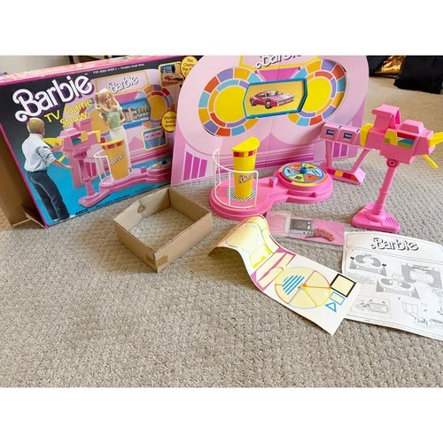 VINTAGE 1987 BARBIE TV GAME SHOW 7766 PLAYSET Complete w Original Box USED RARE
