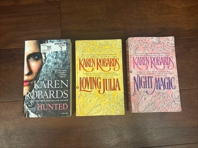 Lot of 3 KAREN ROBARDS Contemporary Romance/Suspense - Night Magic Loving Julia