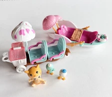 Twozies Moose Ice Cream Cart And Row Boat Baby Pet Lot