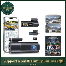 Sleek 4K Dual Dash Cam with Night Vision - 1.47'' IPS + 24/7 Parking Monitoring