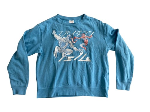 Marvel Sweater MEDIUM Blue Spider-Man Venom Disney Parks Sweatshirt