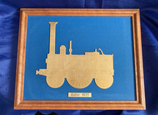 Eisenbahn Messingbild - Adler Lokomotive 1835 - graviert - ungewöhnliche Rarität