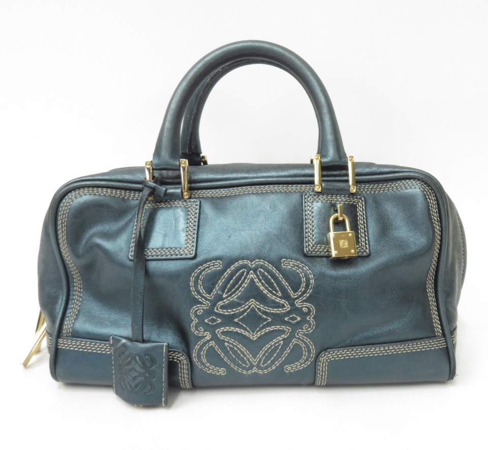 Authentic LOEWE Anagram Amazona 28 Leather Hand Bag #50280