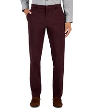 Tommy Hilfiger Mens Modern fit Dress Pants 40 / 30 Burgundy Red Solid Stretch