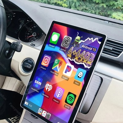 Rotatable Double 2Din Android 15 Car Radio Stereo GPS WIFI Carplay Touch Screen