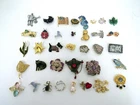 Large Lot Vintage Costume Jewelry Pins Brooches 37 pieces