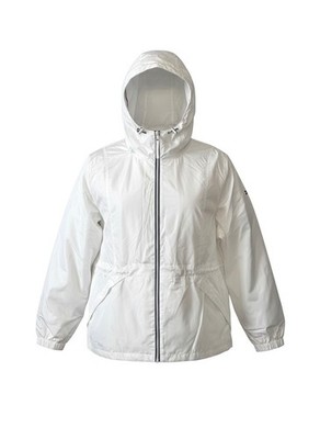 Tommy Hilfiger Women's White Hooded Rain/Windbreaker Jacket Size 2XL