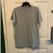 Hanes ComfortSoft Men's Gray T-Shirt Crew Neck Short Sleeve Tagless Size M