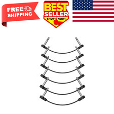 6 Pack 5in Guitar Patch Cables 1/4" TS Right Angle Low Profile Pedalboard