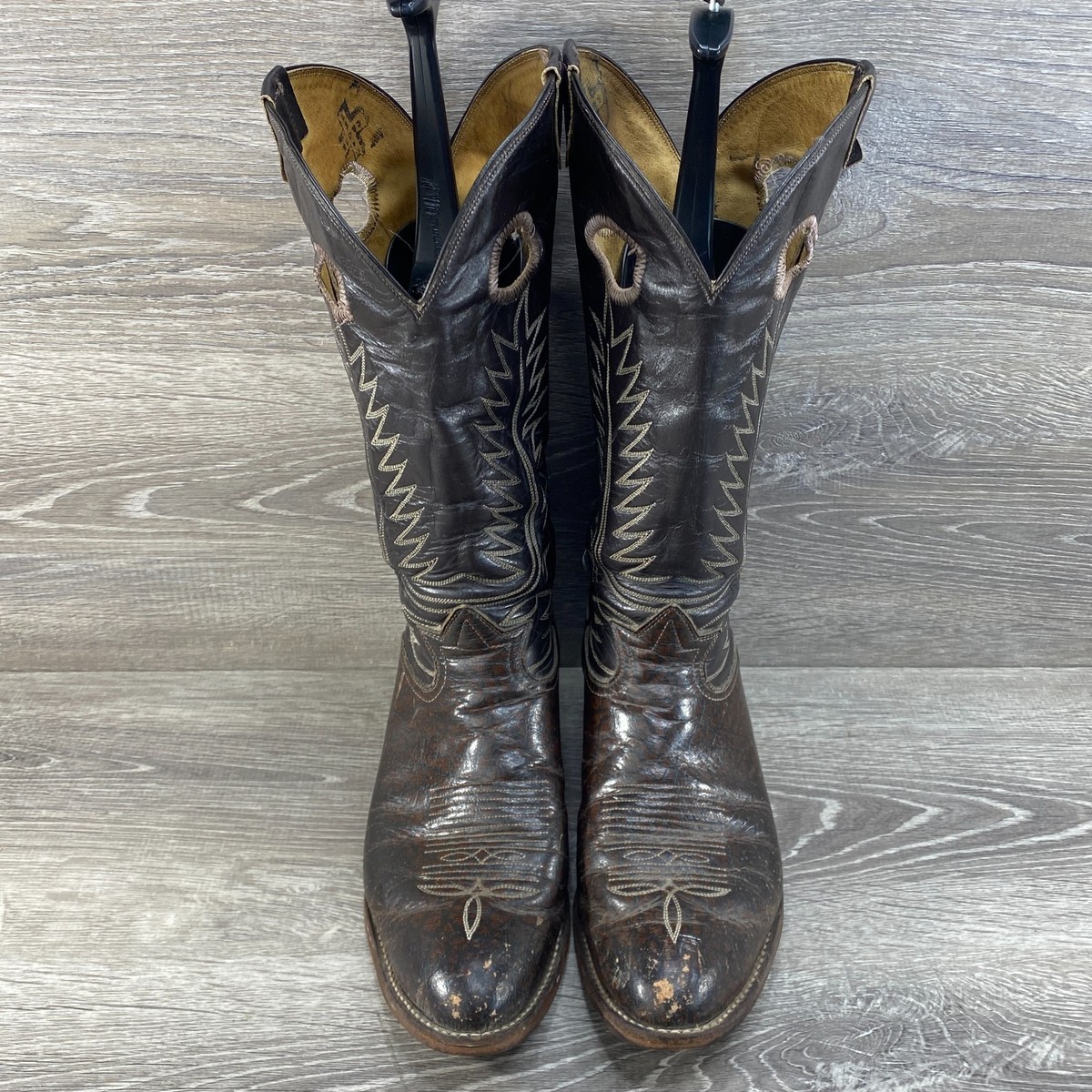 Bottes Cowboy Western Tony Lama Marron - Cuir De Vache