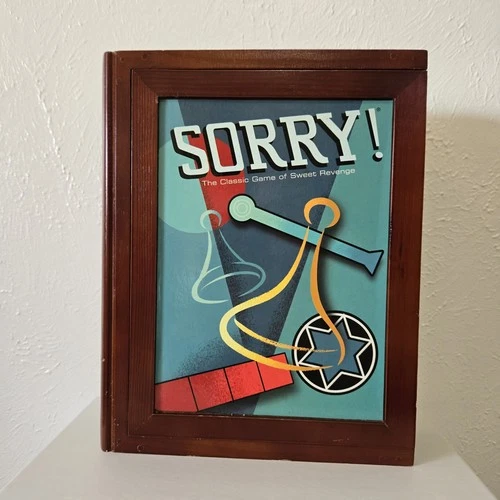 Parker Brothers Sorry! Vintage 2005 Board Game Wooden Book Box Classic Edition