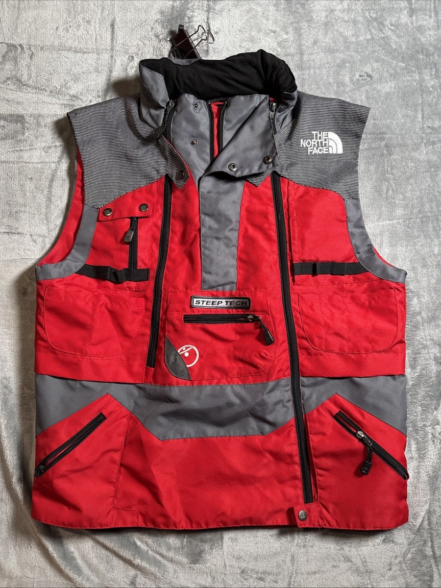 Vintage 90s The North Face Steep Tech Vest Jacket Size Small Red