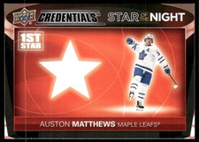2021-22 UD Credentials #1S-4 Auston Matthews Star of the Night: First Star