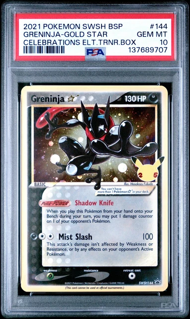 2021 POKEMON SWSH BLACK STAR PROMO #144 GRENINJA-GOLD STAR PSA 10