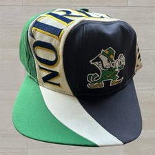 VTG 90s Notre Dame Fighting Irish Twins Enterprise Vortex Swirl Snapback Hat Cap
