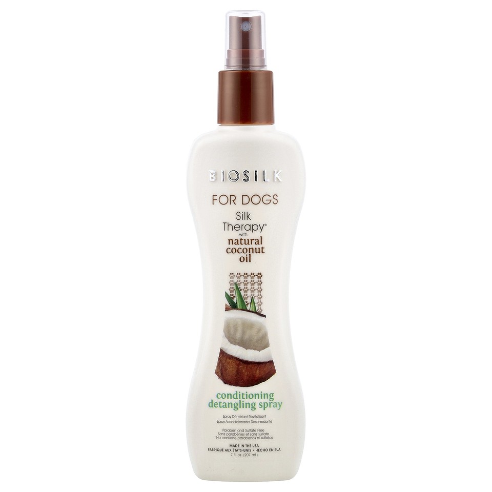 Silk Therapy® with Natural Coconut Oil, Conditioning Detangling Spray, For Dogs,