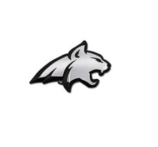 montana state university bobcat shiny chrome logo auto emblem usa made