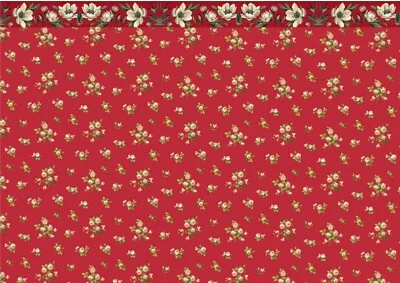 Dolls House Wallpaper Self Adhesive Matte Modern Red Feature wall 1:12Scale A4 - Image 1 of 4