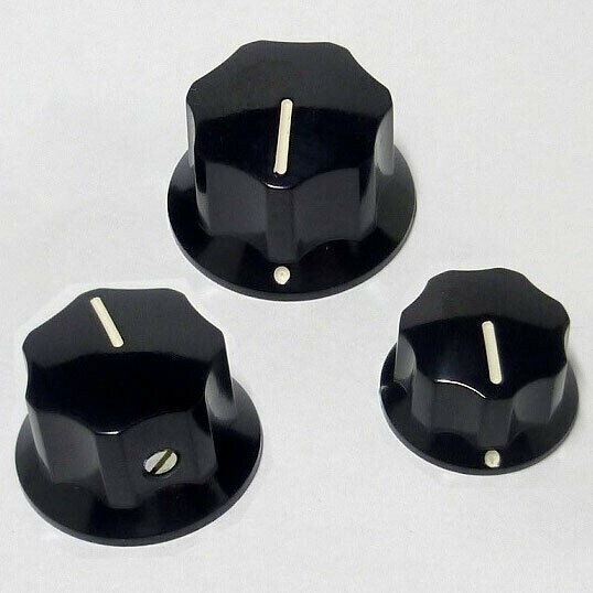 NEW Set of 3 Control Knobs for Fender American Jazz Bass with SET SCREW