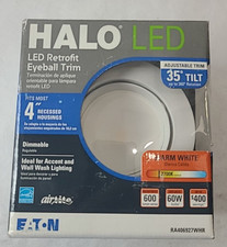 Halo 4 10 Watt Led Recessed Retrofit Eyeball Baffle Trim W35 Degree Tilt New
