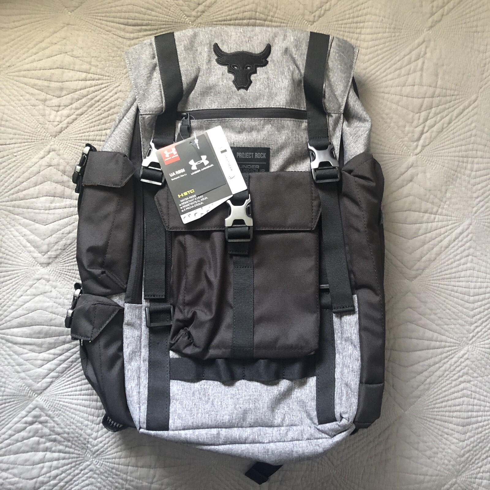 New Under Armour Project Rock Bag Gray UA Regiment Backpack Grey Chase Greatness eBay