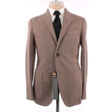 Boglioli NWT Cotton/Poly K Jacket Sport Coat Size 48R US 38R Light Brown w Fleck
