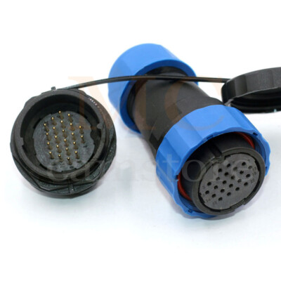 SD28 22 PIN Power Cable Bulkhead Plug Socket ,Panel Mount Waterproof Connector