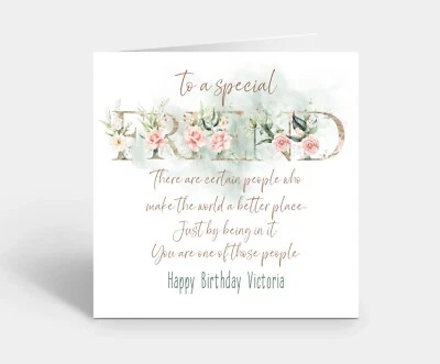 Personalised Special Friend Birthday Card - Make the world a better place